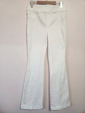 Spanx White Pull-On High Rise Flare Denim Jean Leggings Tummy Control M 20349Q